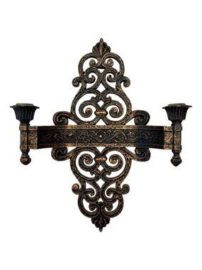 Coppercraft Guild Wall Sconce Candle Holder 1976 Dart Industries Gothic Scroll D